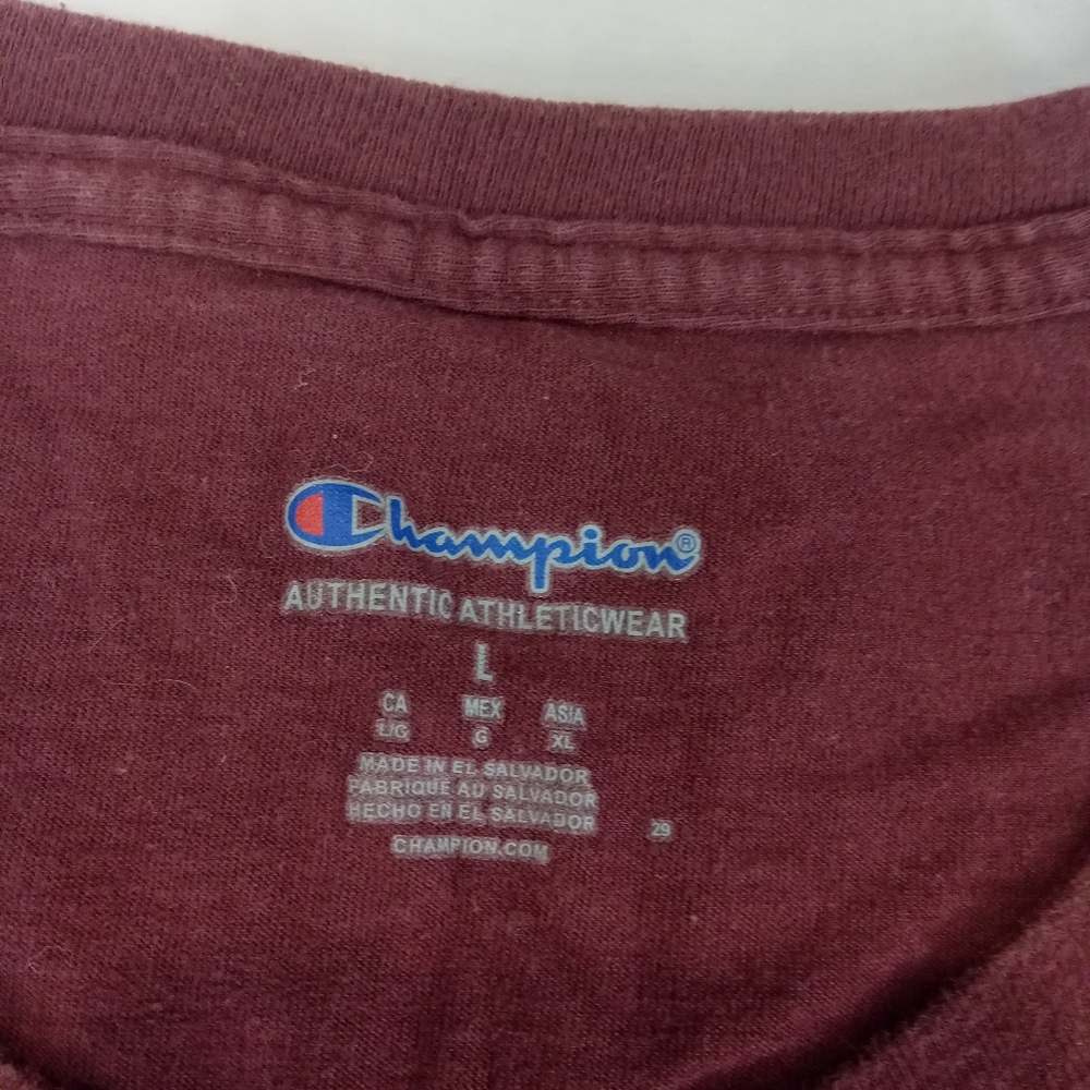 Champion Men's Burgundy Short Sleeve T-Shirt Size Large - Picture 4 of 5